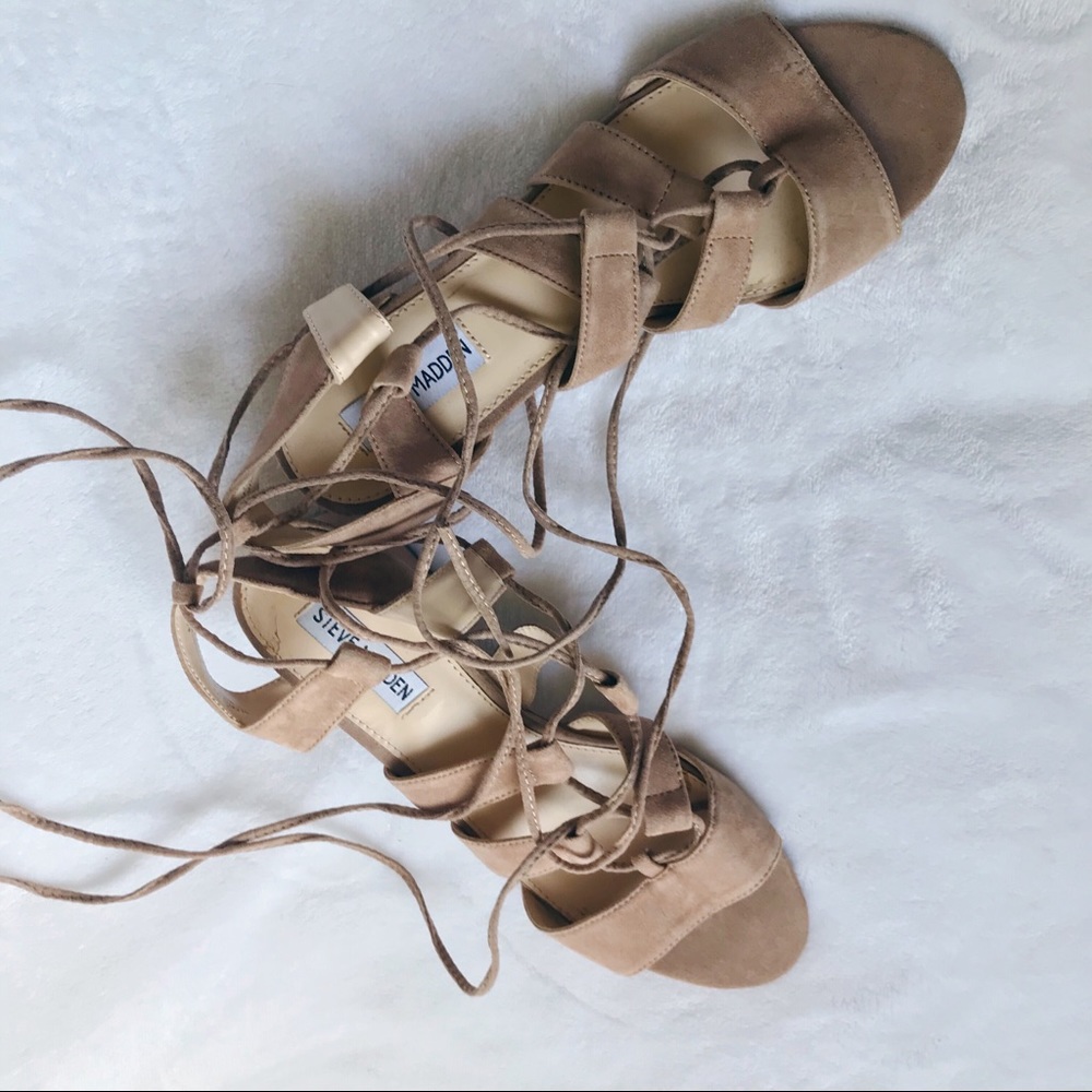Steven Madden Nude Lace Up Heals